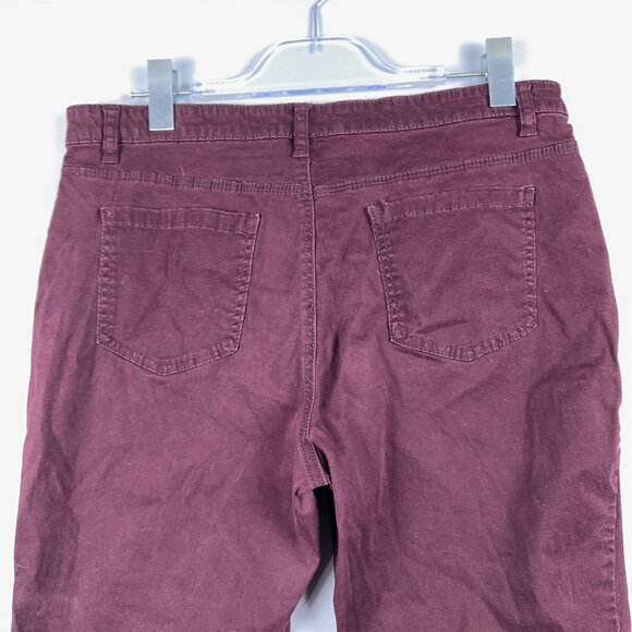 Buffalo David Bitton Hope Skinny Jeans Womens Size 12/32 Mid Rise Stretch Maroon - Picture 6 of 15